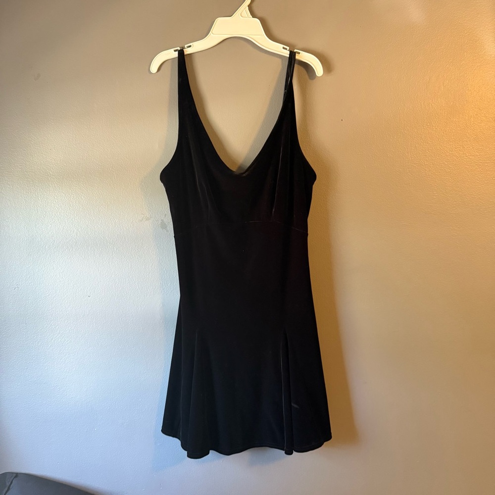 Vintage y2k Victoria's Secret Black Velvet Mini Dress